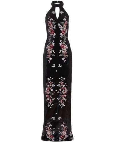 Marchesa スパンコールトリム イブニングドレス - ブラック