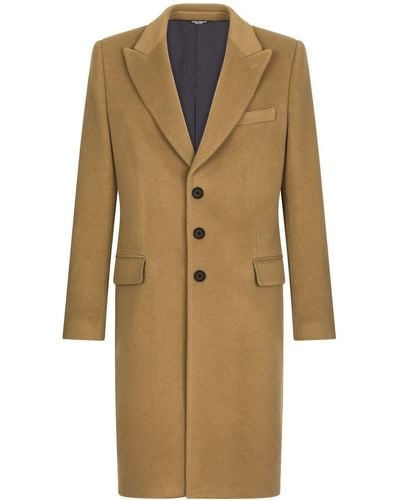 Dolce & Gabbana Single-breasted Wool-cashmere Coat - Natural