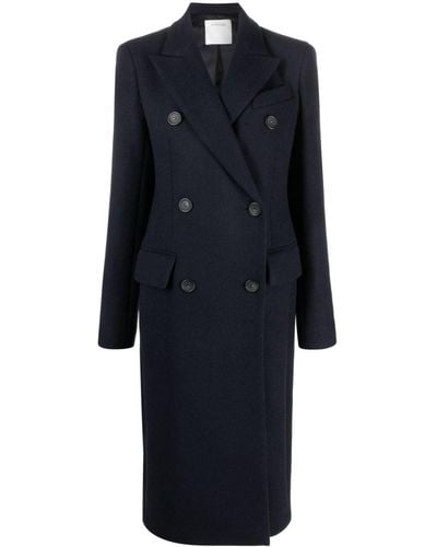 Sportmax Double-breasted Padded Shoulder Peacoat - Black