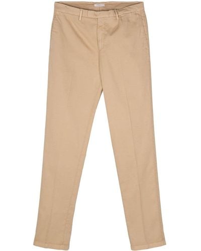 Boglioli Pressed-crease tapered trousers - Neutre