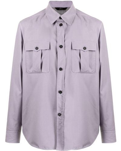 Brioni Pointed-collar Shirt - Purple