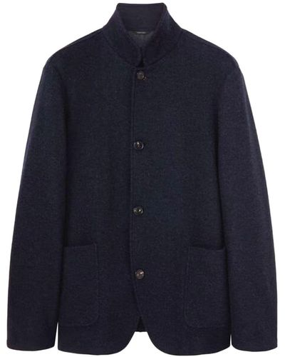 Loro Piana Button-up suede-cashmere jacket - Blau