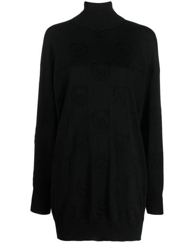 Moschino Robe Teddy Bear en maille - Noir