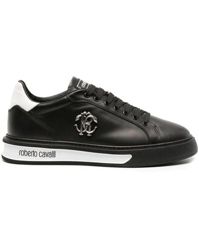 Roberto Cavalli Sneakers mit Logo-Schild - Schwarz