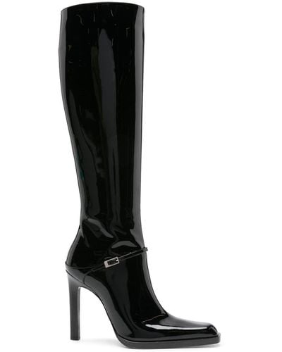 Saint Laurent Knee-high Patent Boots - Black