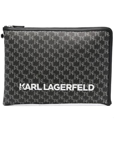 Karl Lagerfeld K/monogram Klassik Pouch - Black