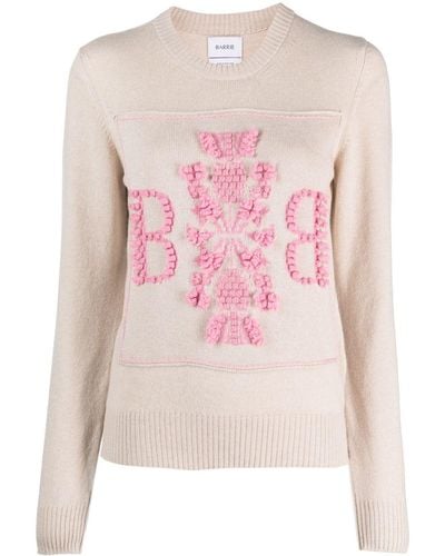 Barrie Logo-patch Cashmere Sweater - Pink