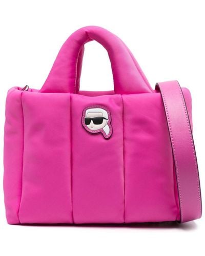 Karl Lagerfeld Small K/ikonik Quilted Tote Bag - Pink