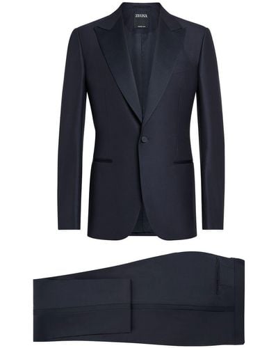 Zegna Anzug mit steigendem Revers - Blau