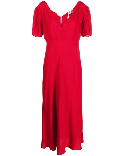 N°21 Tie-fastening Midi Dress - Red