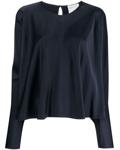 Forte Forte Panelled satin-finish blouse - Blu