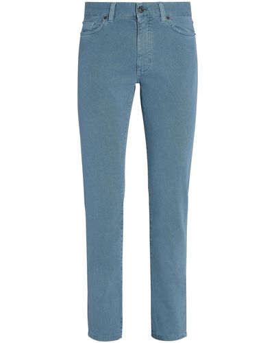 Zegna Jeans slim con applicazione - Blu