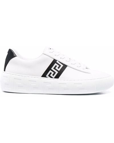 Versace Greca Sneakers mit Schnürung - Weiß