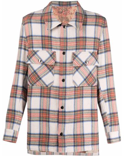 Pierre Louis Mascia Reversible Checked Long-sleeve Wool Shirt - Multicolour