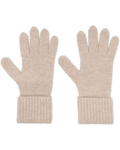 N.Peal Cashmere Ribgebreide Handschoenen - Wit