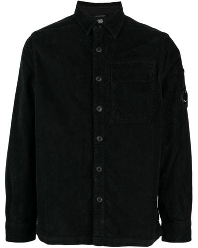 C.P. Company Lens-detail corduroy shirt - Negro