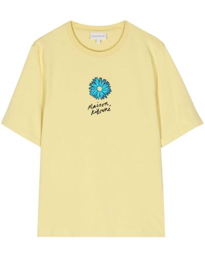 Maison Kitsuné Floating Flower T-Shirt - Gelb