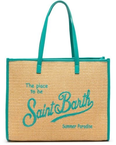 Mc2 Saint Barth Strandtasche mit Logo-Stickerei - Blau