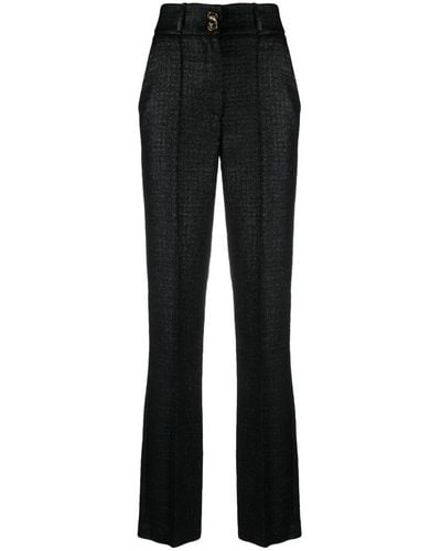 Elisabetta Franchi Crepe-texture High-waist Trousers - Black