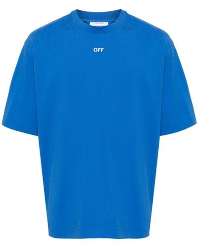 Off-White c/o Virgil Abloh T-Shirt mit Off Stamp-Print - Blau