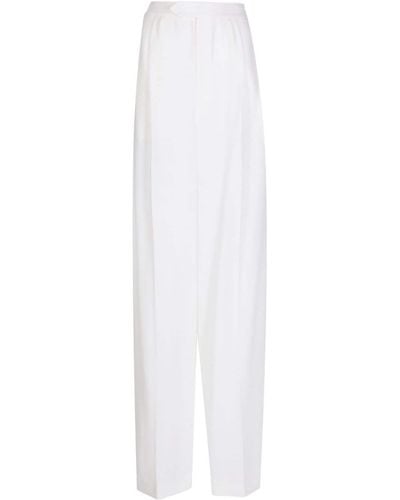 ANOUKI Wool Wide-leg Trousers - White