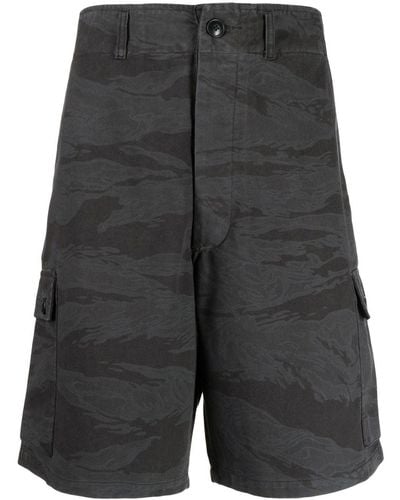Maharishi Cargo-Shorts mit Camouflage-Print - Schwarz