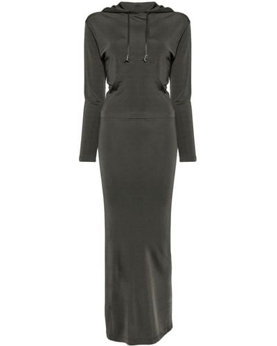 Dion Lee Open-back hooded maxi dress - Gris