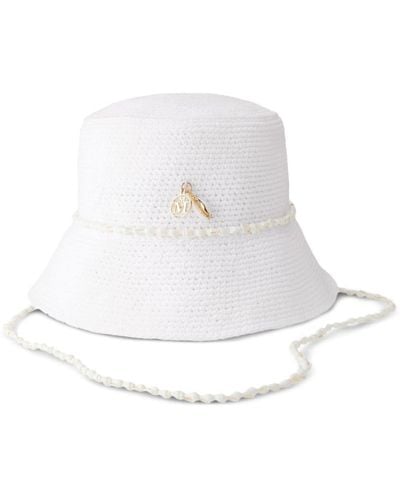 Maison Michel Axel Shell-embellished Knitted Bucket Hat - White