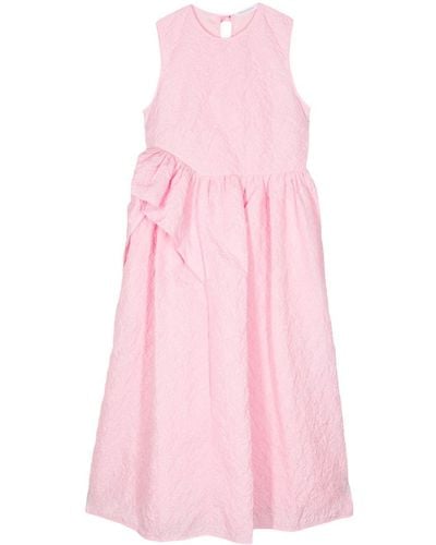 Cecilie Bahnsen Robe mi-longue Ditte à effet froissé - Rose