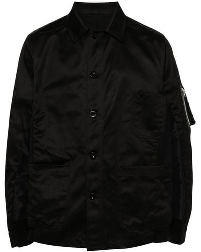 Sacai Katoenen Shirtjack - Zwart