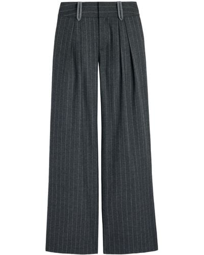 Alice + Olivia Eric Low-rise Pinstripe Trousers - Blue