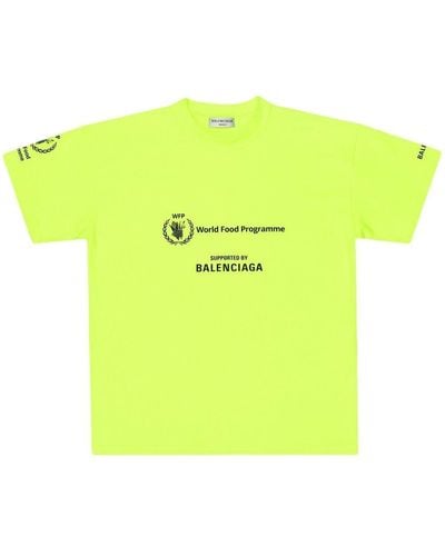 Balenciaga T-shirt Met Grafische Print - Geel