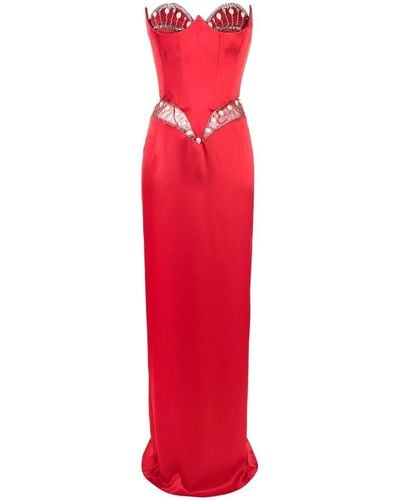 Cristina Savulescu Vestido de fiesta Venus con detalles de cristal - Rojo