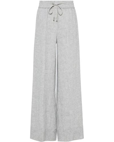 Peserico Pantalon à coupe ample - Gris