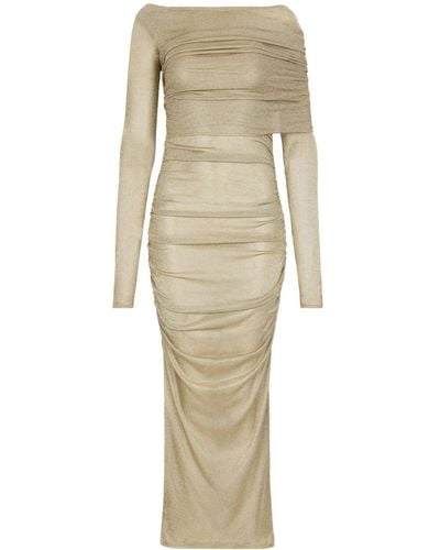 Dolce & Gabbana Lurex Mesh Calf-length Dress - Natural