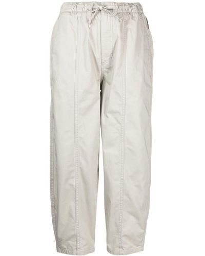 Izzue Tapered-leg Cropped Trousers - White