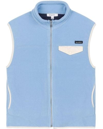 Sporty & Rich Zipped Polar Vest - Blue