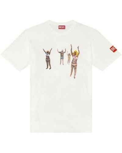 DIESEL T-buxt-n8 T-shirt Met Print - Wit