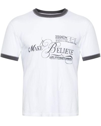 ERL T-Shirt mit Slogan-Print - Weiß