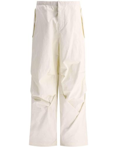 Jil Sander Wide-leg cotton trousers - Weiß