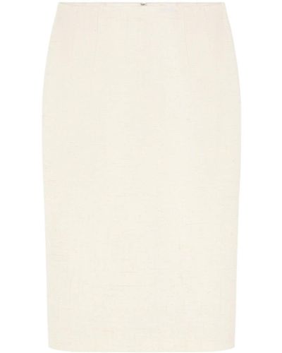 Versace Silk-blend Pencil Skirt - Natural