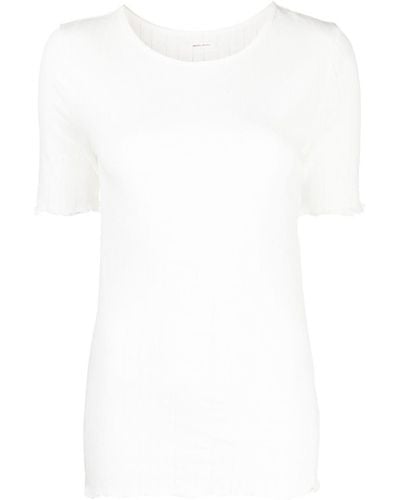 Skall Studio Edie T-Shirt in Pointelle-Strick - Weiß