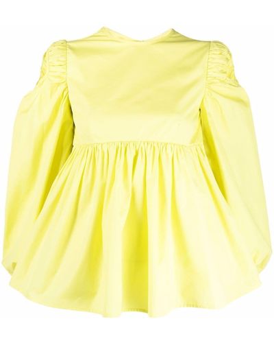 Cecilie Bahnsen Puff Sleeve Top - Yellow