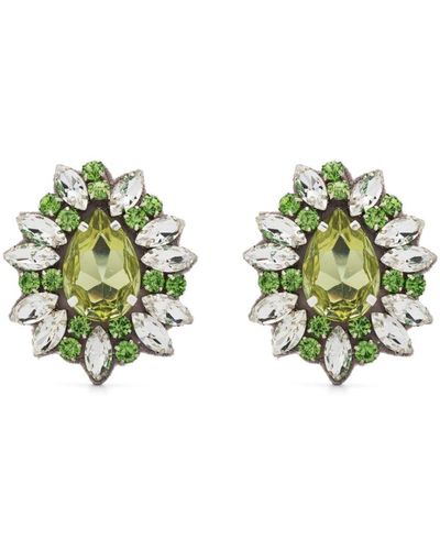 Moschino Gem-embellished Clip-on Earrings - Green