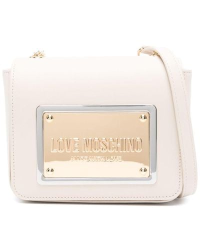Love Moschino Logo-plaque Cross Body Bag - Natural