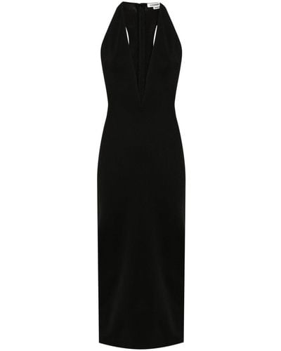 ALESSANDRO VIGILANTE Midi-jurk Met Gekruiste Rug - Zwart