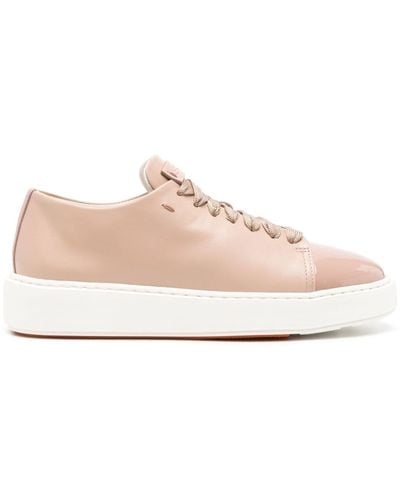 Santoni Panelled Leather Sneakers - Pink