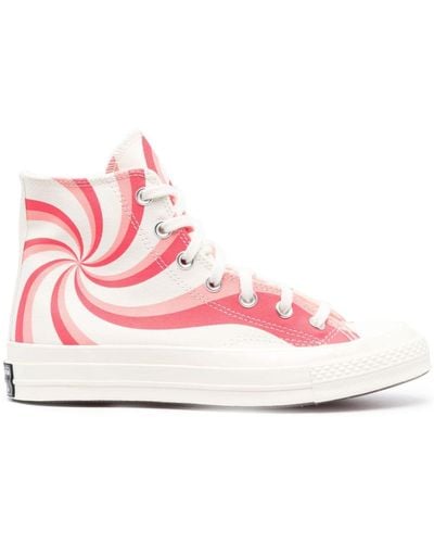 Converse Graphic-print High-top Trainers - Pink