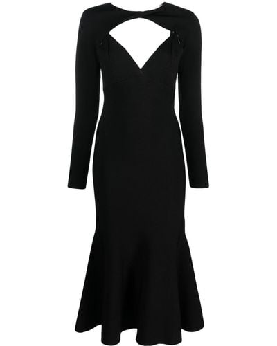 Roland Mouret Detachable-sleeves Midi Dress - Black
