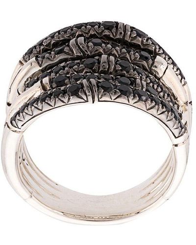 John Hardy Bamboe Ring Met Saffier - Metallic